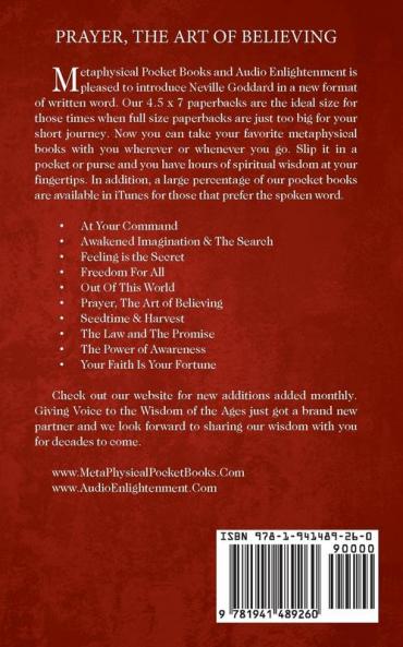 Prayer The Art of Believing ( Metaphysical Pocket Book )
