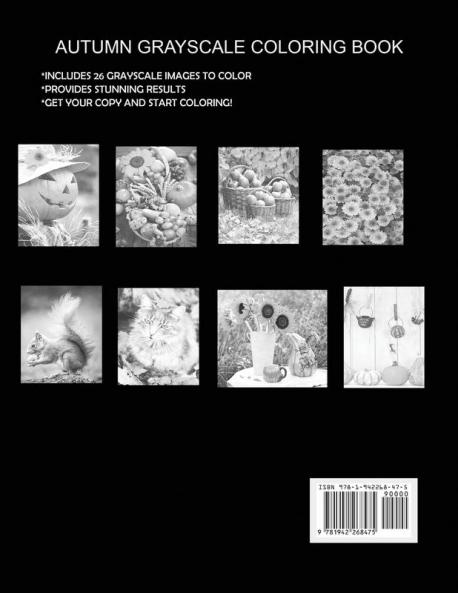 Autumn Splendor Grayscale Coloring Book