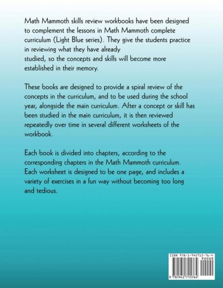 Math Mammoth Grade 7 Skills Review Workbook