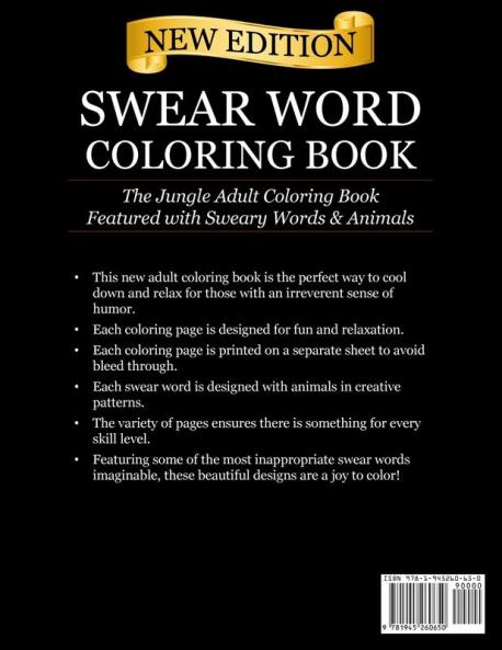 Swear Word Coloring Book: The Jungle Adult Coloring Book featured with Sweary Words & Animals