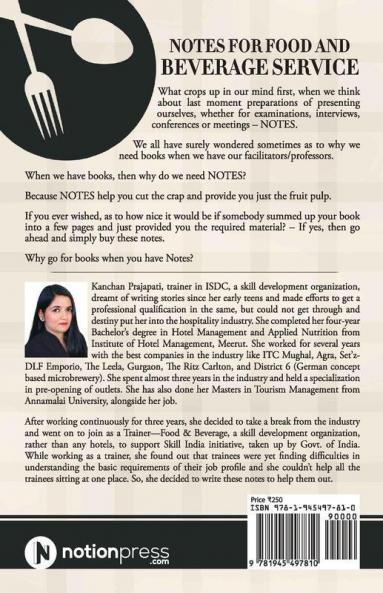 Notes For Food And Beverage Service