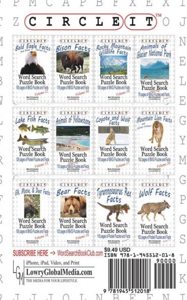 Circle It Snow Leopard Facts Word Search Puzzle Book