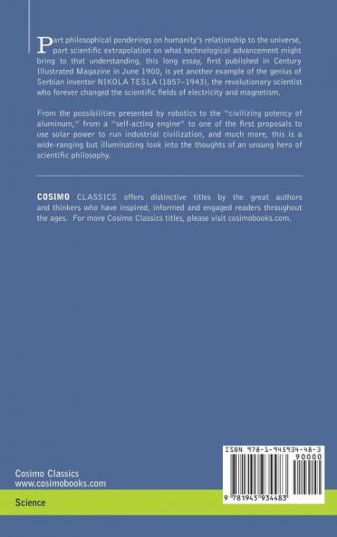 Problem of Increasing Human Energy: With Special Reference to the Harnessing of the Sun's Energy