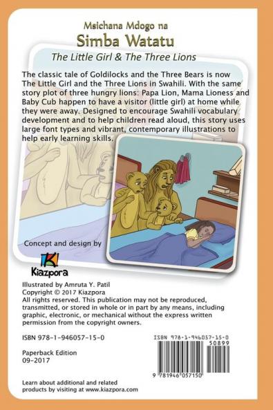 Msichana Mdogo na Simba Watatu - The Little Girl and The Three Lions - Swahili Children's Book