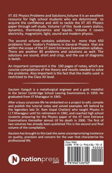 Iit Jee Physics Problems And Solutions Volume Ii : Electricity Magnetism Sound Light Modern Physics