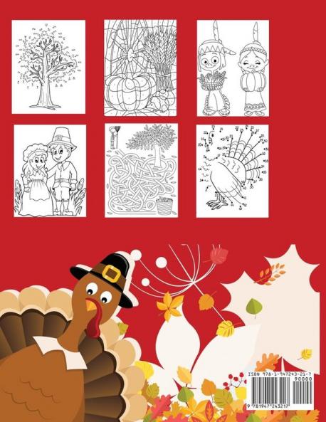 Thanksgiving Coloring Book and Activity Book for Kids
