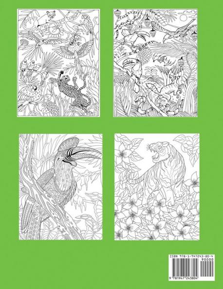 Wild Animals Jungle Coloring Book