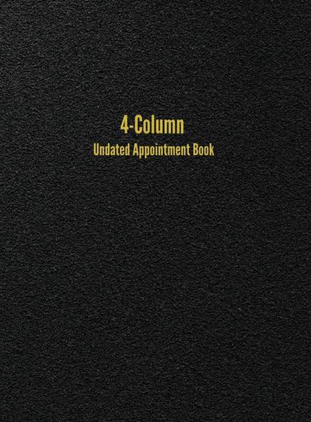 4-Column Undated Appointment Book: 4-Person Daily Appointment Book Undated