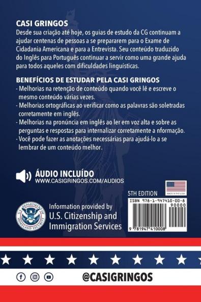 American Citizenship Study Guide - (Version 2008) by Casi Gringos.: English - Portuguese