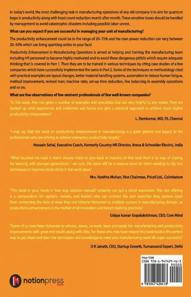 Productivity Enhancement In Manufacturing Operations