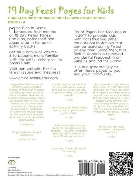 19 Day Feast Pages for Kids Volume 2 / Book 1