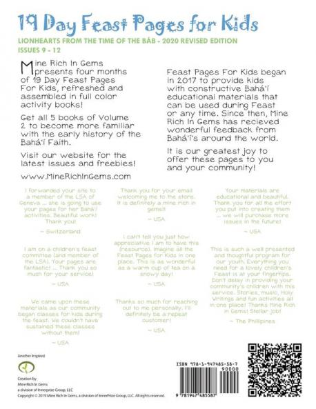 19 Day Feast Pages for Kids Volume 2 / Book 3