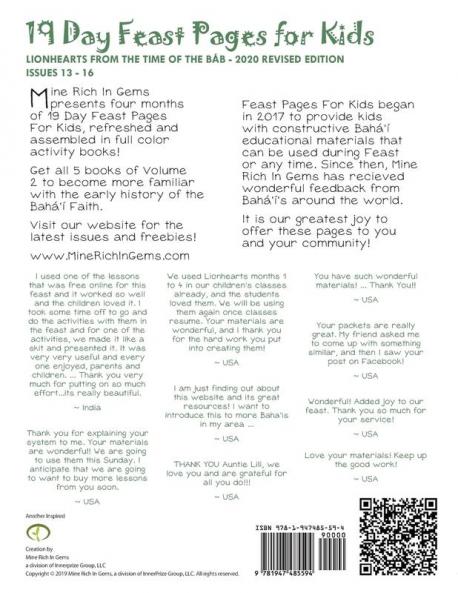 19 Day Feast Pages for Kids Volume 2 / Book 4