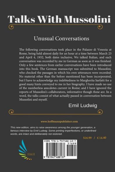 Talks with Mussolini: Unusual Conversations