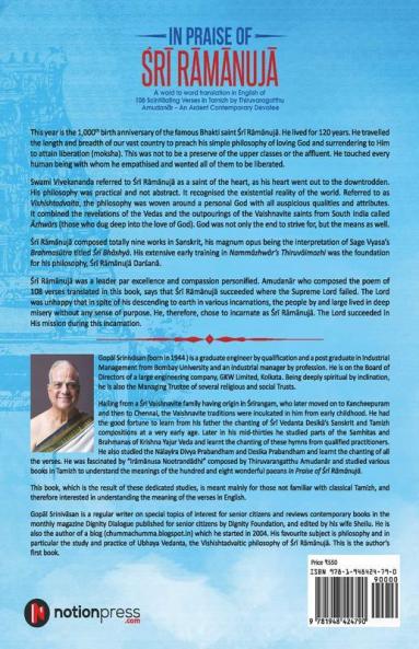 In Praise Of  Śrī Rāmānujā : A Word To Word Translation In English Of 108 Scintillating Verses In Tamizh By Thiruvaragatthu Amudanār – An Ardent Contemporary Devotee