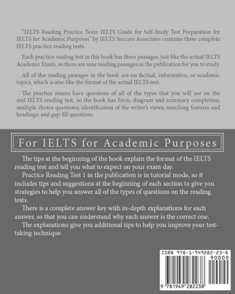 IELTS Reading Practice Tests: IELTS Guide for Self-Study Test Preparation for IELTS for Academic Purposes