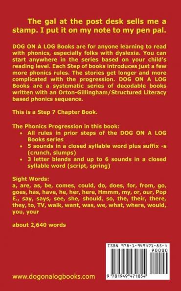 Stamp For A Note Chapter Book: Sound-Out Phonics Books Help Developing Readers including Students with Dyslexia Learn to Read (Step 7 in a ... Books): 34 (Dog on a Log Chapter Books)