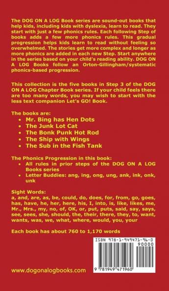 Five Chapter Books 3: Sound-Out Phonics Books Help Developing Readers including Students with Dyslexia Learn to Read (Step 3 in a Systematic Series ... (Dog on a Log Chapter Book Collections)