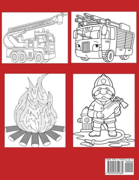 Fire Trucks Coloring Book
