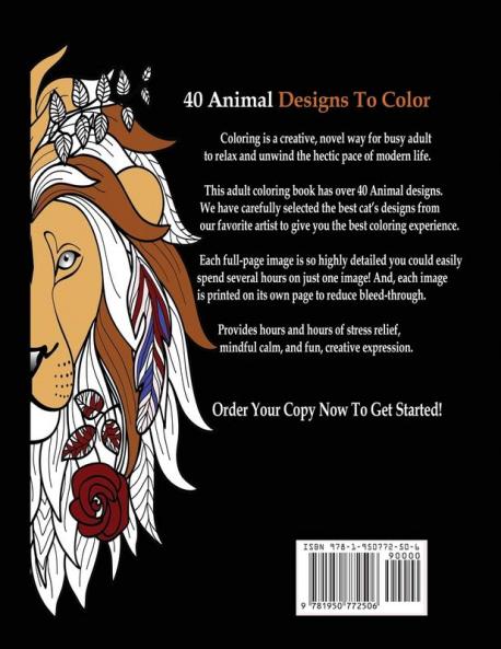 Exquisite Animals: Coloring Book for Adult & kids: Stress Relieving Animal Designs to Color!
