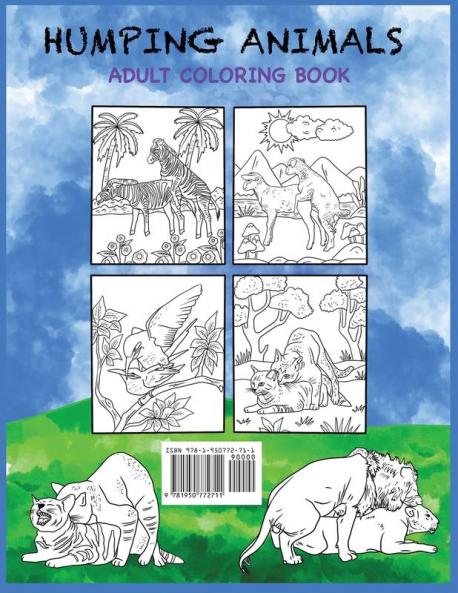 Humping Animals Adult Coloring Book Design