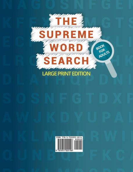The Supreme Word Search Book for Adults - Large Print Edition