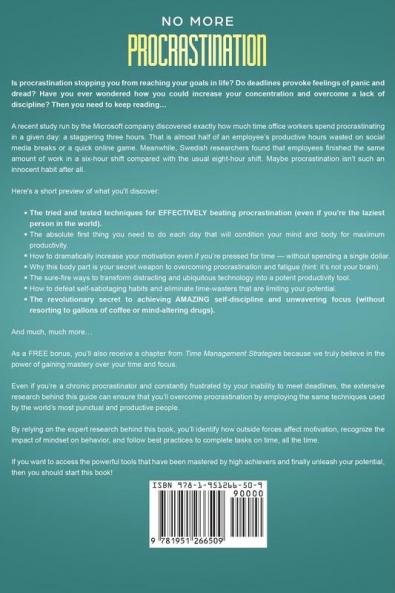 No More Procrastination: Simple Habits To Boost Your Productivity Get Things Done. Discover How to Eliminate Procrastinating Habits & Overcome Laziness for Good