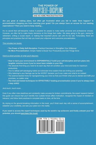 The Power Of Daily Self -Discipline And No More Procrastination 2 in 1 Book: Proven Productivity Tactics To Beat Laziness And Develop Atomic Habits