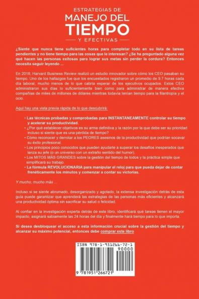 Estrategias de manejo del tiempo y efectivas: Consigue realizar las cosas en menos tiempo y desarrolla habitos productivos con tácticas probadas por expertos