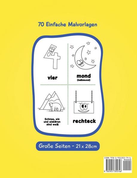 Kindergarten Malbuch: Ich weiß Zahlen Farben Formen - Lernbuch fur Kinder