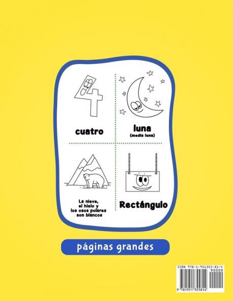 Libro de colorear para niños pequeños: Números colores y formas - Libro de actividades para niños preescolar (Spanish Edition)