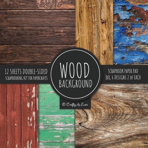 Wood Background Scrapbook Paper Pad 8x8 Scrapbooking Kit for Papercrafts Cardmaking DIY Crafts Rustic Texture Design Multicolor