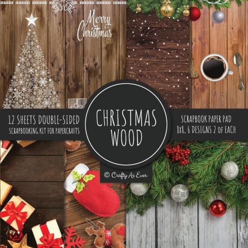 Christmas Wood Scrapbook Paper Pad 8x8 Scrapbooking Kit for Papercrafts Cardmaking Printmaking DIY Crafts Holiday Themed Designs Borders Backgrounds Patterns