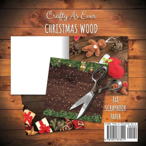 Christmas Wood Scrapbook Paper Pad 8x8 Scrapbooking Kit for Papercrafts Cardmaking Printmaking DIY Crafts Holiday Themed Designs Borders Backgrounds Patterns