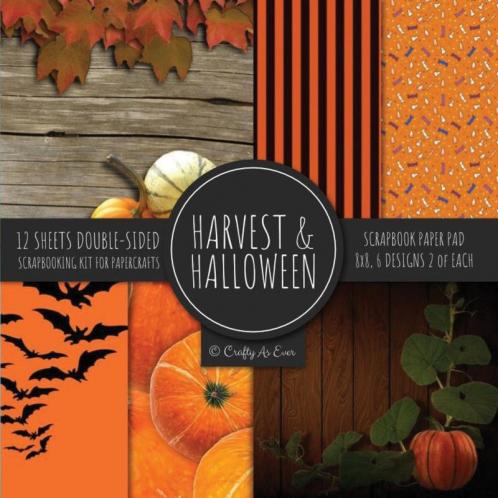 Harvest & Halloween Scrapbook Paper Pad 8x8 Scrapbooking Kit for Papercrafts Cardmaking Printmaking DIY Crafts Orange Holiday Themed Designs Borders Backgrounds Patterns