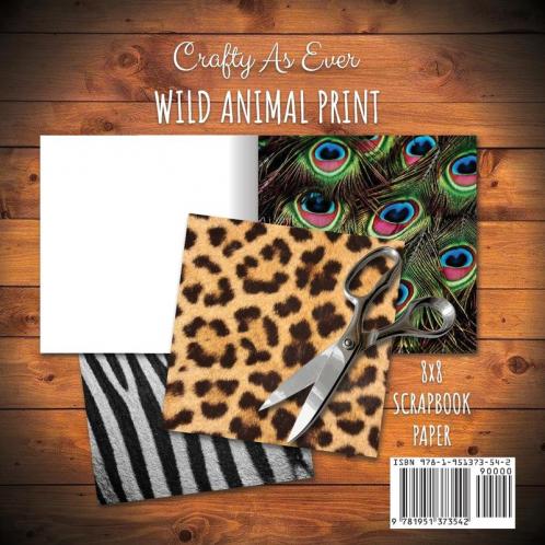 Wild Animal Print Scrapbook Paper Pad 8x8 Scrapbooking Kit for Papercrafts Cardmaking Printmaking DIY Crafts Nature Themed Designs Borders Backgrounds Patterns