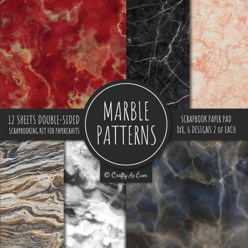 Marble Patterns Scrapbook Paper Pad 8x8 Scrapbooking Kit for Papercrafts Cardmaking Printmaking DIY Crafts Stationary Designs Borders Backgrounds