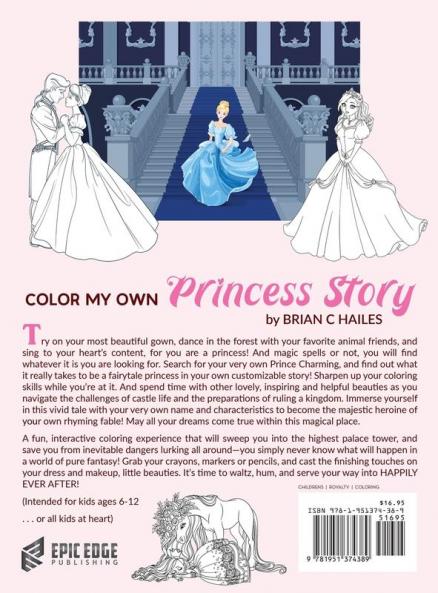 Color My Own Princess Story: An Immersive Customizable Coloring Book for Kids (That Rhymes!): 10