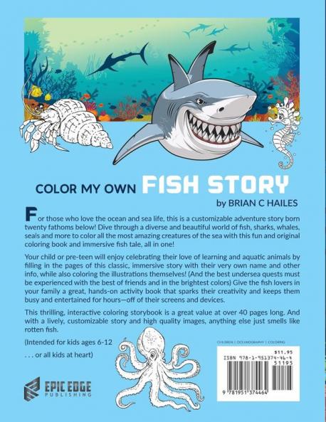 Color My Own Fish Story: An Immersive Customizable Coloring Book for Kids (That Rhymes!): 9