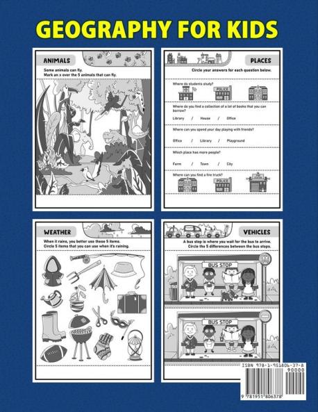 Kindergarten Geography Workbook for Kids
