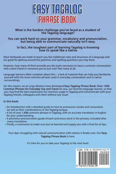 Easy Tagalog Phrase Book: Over 1500 Common Phrases For Everyday Use And Travel
