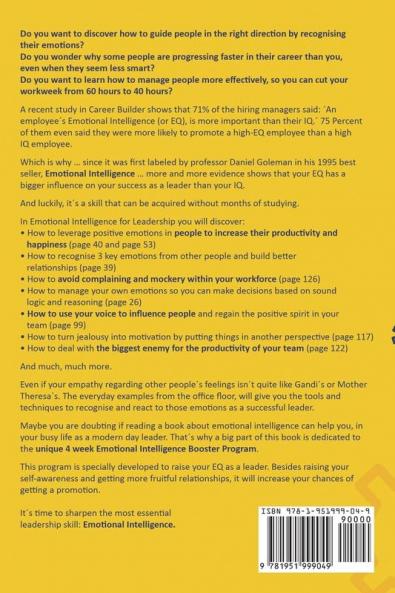 Emotional Intelligence for Leadership: 4 Week Booster Plan to Increase Your Self-Awareness Assertiveness and Your Ability to Manage People at Work: 1