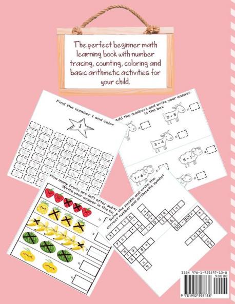 Fun Preschool Math Workbook For Toddlers: The Perfect Beginner Math Learning Book with Number Tracing Counting Coloring and Basic Arithmetic ... Pre K Kindergarten and Kids Ages 2-5
