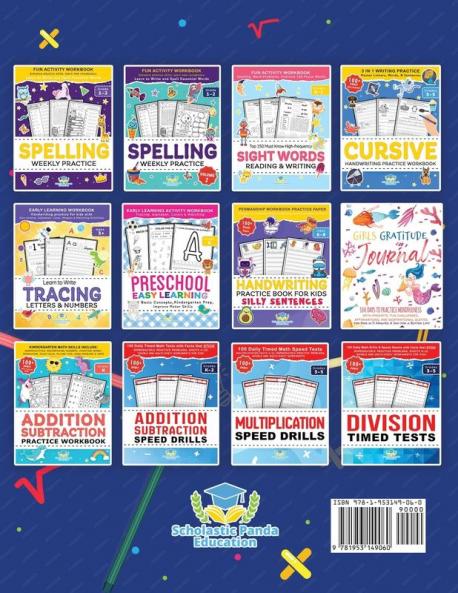 Multiplication and Division Math Workbook for 3rd 4th 5th Grades