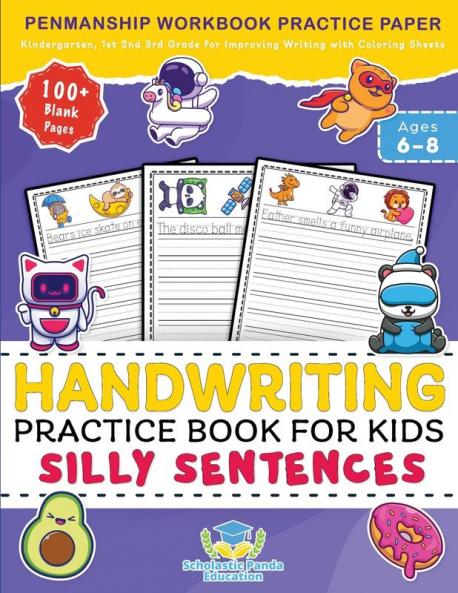 Handwriting Practice Book for Kids Silly Sentences