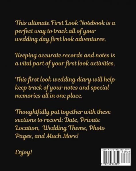 Our First Look Wedding Day Memory Journal: Wedding Day - Bride and Groom - Love Notes