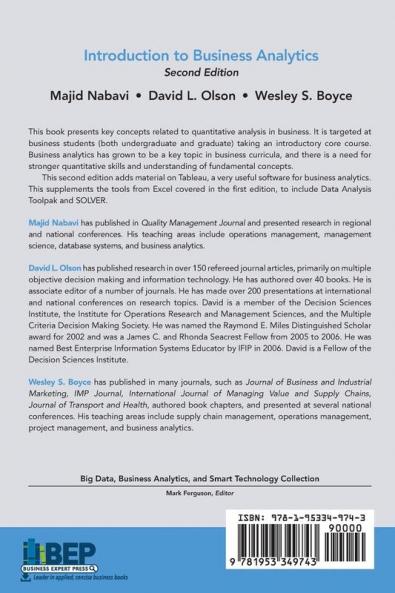 Introduction to Business Analytics Second Edition