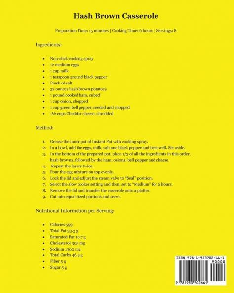 Instant Pot Multicooker Slow Cooker Cookbook