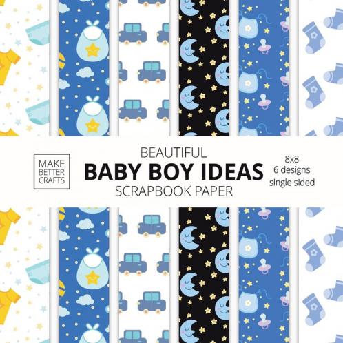 Beautiful Baby Boy Ideas Scrapbook Paper 8x8 Designer Baby Shower Scrapbook Paper Ideas for Decorative Art DIY Projects Homemade Crafts Cool Nursery Decor Ideas