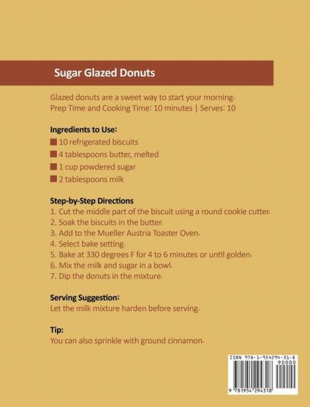 Mueller Austria Toaster Oven Cookbook 2021: 500 Simple Tasty Broiling Toasting or Baking Recipes for You Mueller Austria Toast Oven